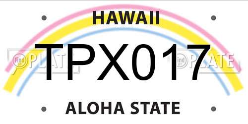 TPX017 Hawaii License Plate