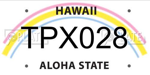TPX028 Hawaii License Plate