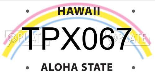 TPX067 Hawaii License Plate