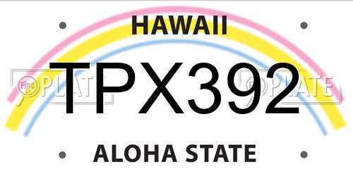 TPX392 Hawaii License Plate