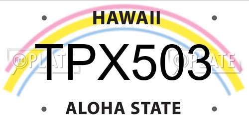 TPX503 Hawaii License Plate