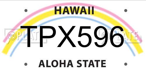TPX596 Hawaii License Plate