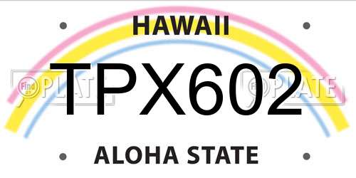 TPX602 Hawaii License Plate