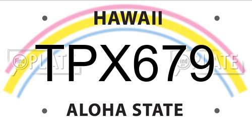 TPX679 Hawaii License Plate