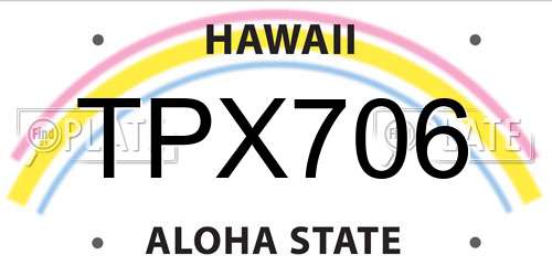 TPX706 Hawaii License Plate