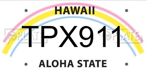 TPX911 Hawaii License Plate