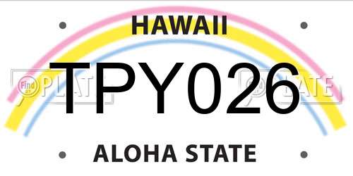 TPY026 Hawaii License Plate