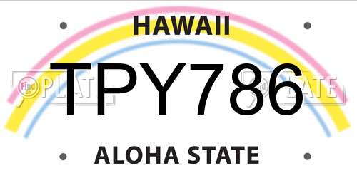 TPY786 Hawaii License Plate