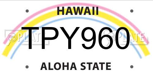 TPY960 Hawaii License Plate