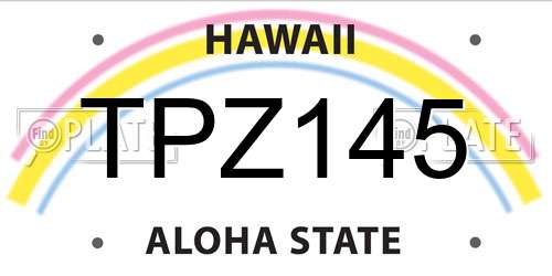 TPZ145 Hawaii License Plate