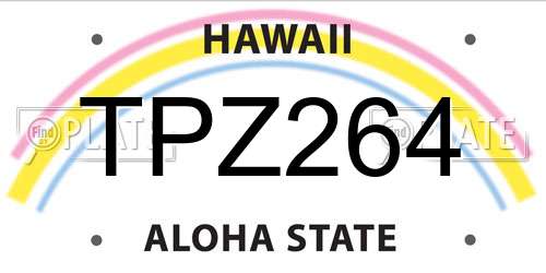 TPZ264 Hawaii License Plate