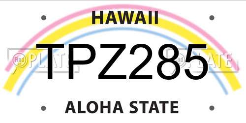 TPZ285 Hawaii License Plate