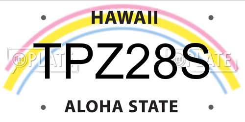TPZ28S Hawaii License Plate