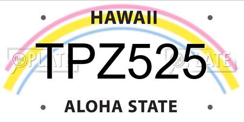 TPZ525 Hawaii License Plate
