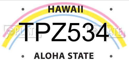 TPZ534 Hawaii License Plate