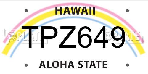 TPZ649 Hawaii License Plate