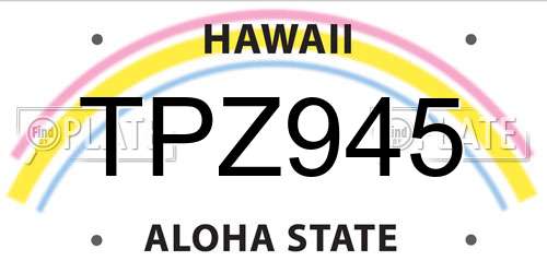 TPZ945 Hawaii License Plate