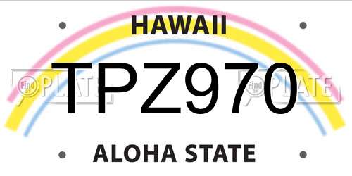 TPZ970 Hawaii License Plate