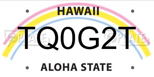 TQ0G2T Hawaii License Plate