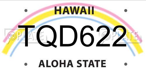TQD622 Hawaii License Plate
