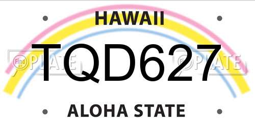 TQD627 Hawaii License Plate