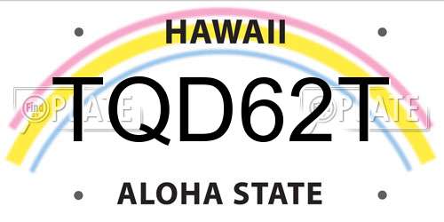 TQD62T Hawaii License Plate