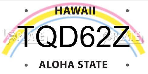 TQD62Z Hawaii License Plate