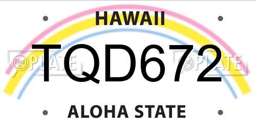TQD672 Hawaii License Plate