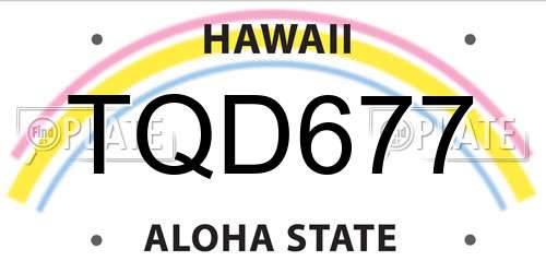 TQD677 Hawaii License Plate