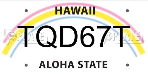 TQD67T Hawaii License Plate