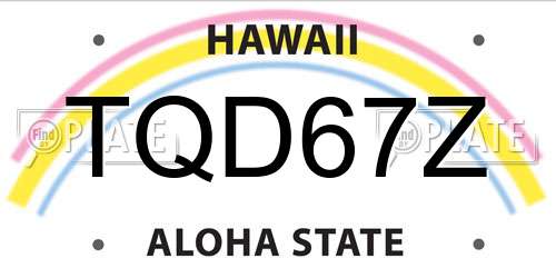 TQD67Z Hawaii License Plate