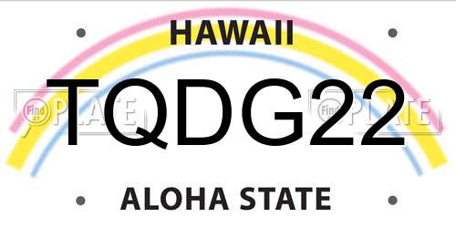 TQDG22 Hawaii License Plate
