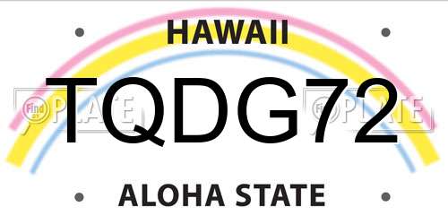 TQDG72 Hawaii License Plate