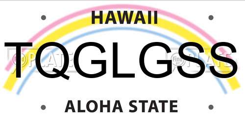 TQGLGSS Hawaii License Plate