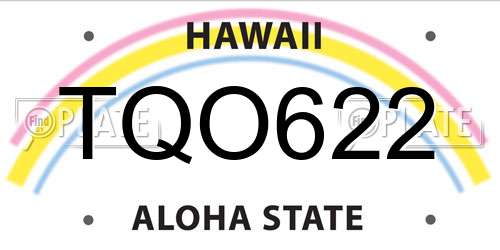 TQO622 Hawaii License Plate