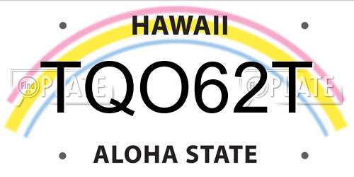 TQO62T Hawaii License Plate