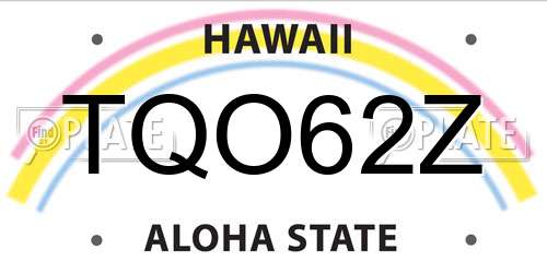 TQO62Z Hawaii License Plate