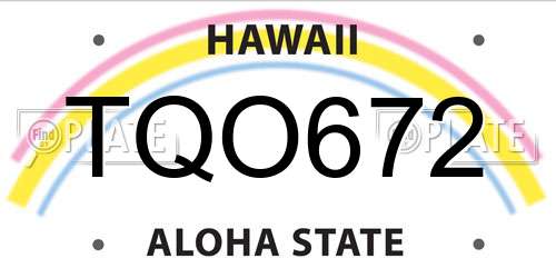 TQO672 Hawaii License Plate