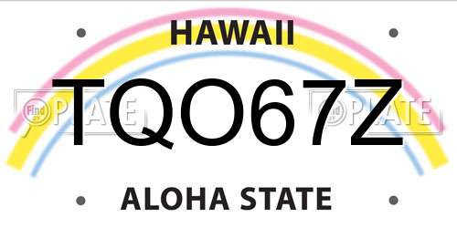TQO67Z Hawaii License Plate