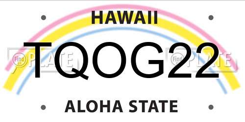 TQOG22 Hawaii License Plate