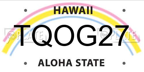 TQOG27 Hawaii License Plate