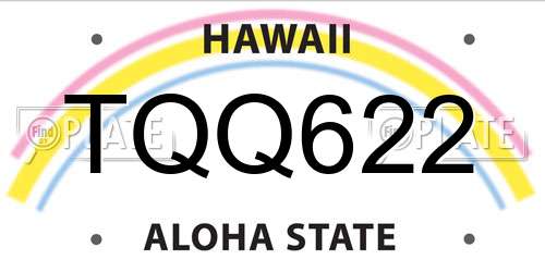 TQQ622 Hawaii License Plate