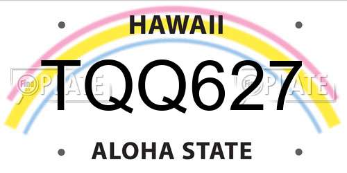 TQQ627 Hawaii License Plate