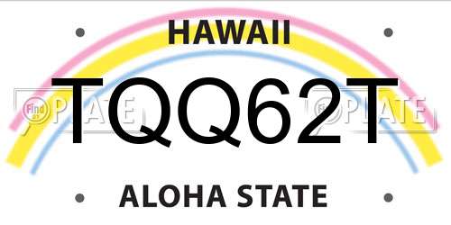 TQQ62T Hawaii License Plate