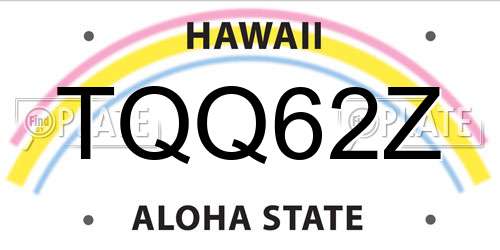 TQQ62Z Hawaii License Plate