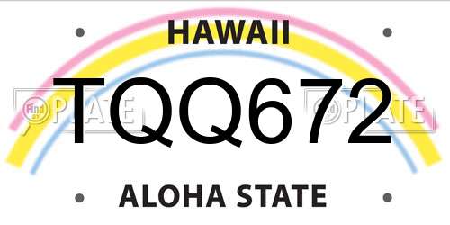 TQQ672 Hawaii License Plate