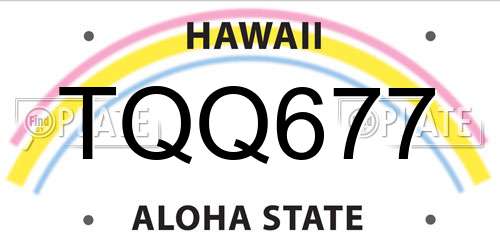 TQQ677 Hawaii License Plate