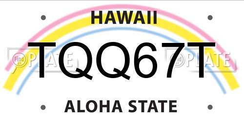 TQQ67T Hawaii License Plate