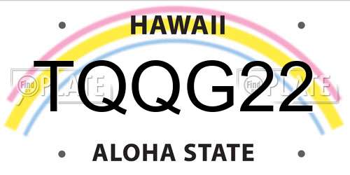 TQQG22 Hawaii License Plate