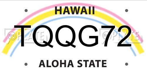 TQQG72 Hawaii License Plate